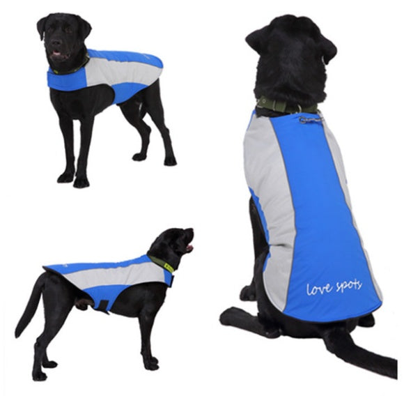 KFX-8623165 Reflective Casual Pet Jackets and Vests for All Sizes - Cotton and Polyester Mix