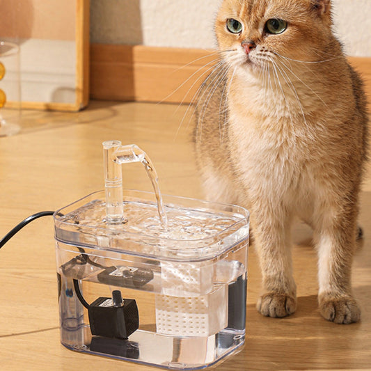 KFX-8624829 Portable Automatic Cat Water Fountain with Transparent Crystal Design