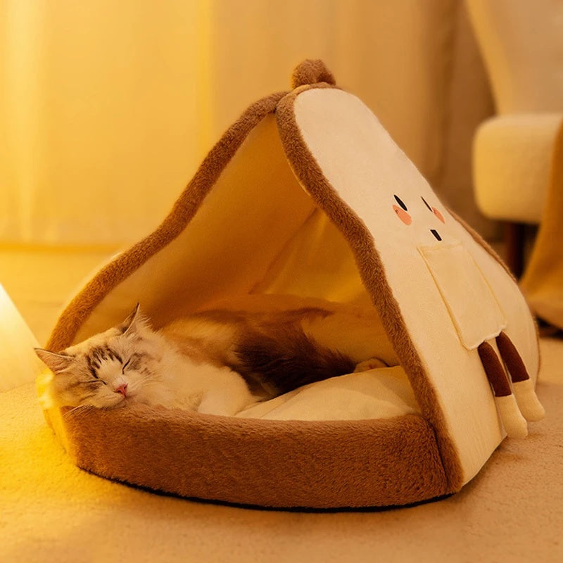 KFX-8626237 Cozy Winter Cat Tent Soft Nest Bed for Deep Sleeping Pets