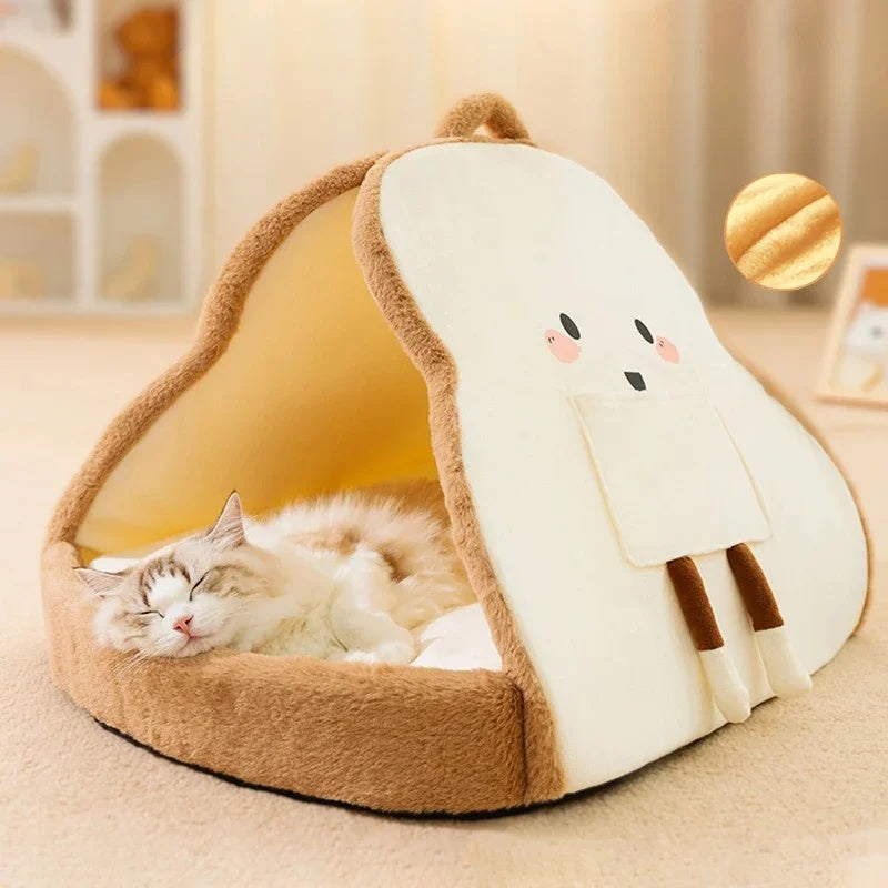 KFX-8626237 Cozy Winter Cat Tent Soft Nest Bed for Deep Sleeping Pets