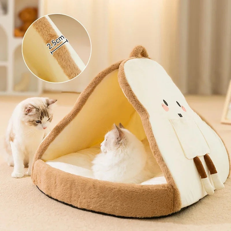 KFX-8626237 Cozy Winter Cat Tent Soft Nest Bed for Deep Sleeping Pets