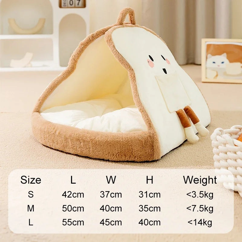 KFX-8626237 Cozy Winter Cat Tent Soft Nest Bed for Deep Sleeping Pets
