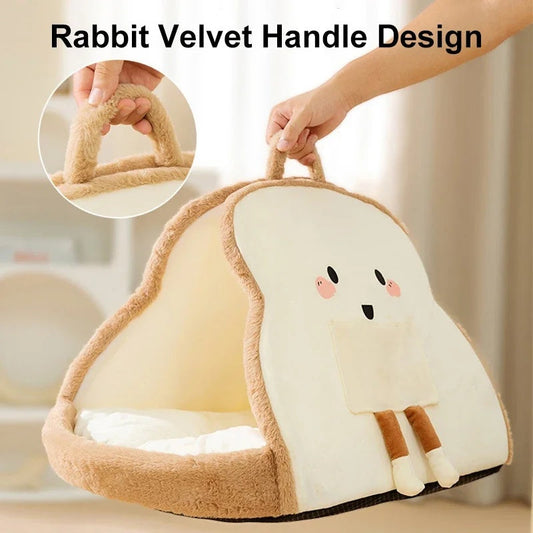 KFX-8626237 Cozy Winter Cat Tent Soft Nest Bed for Deep Sleeping Pets