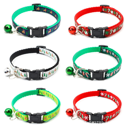 KFX-8626749 Christmas Bell Dog Collar Decoration in Light Green, Green, White, and Red Variants