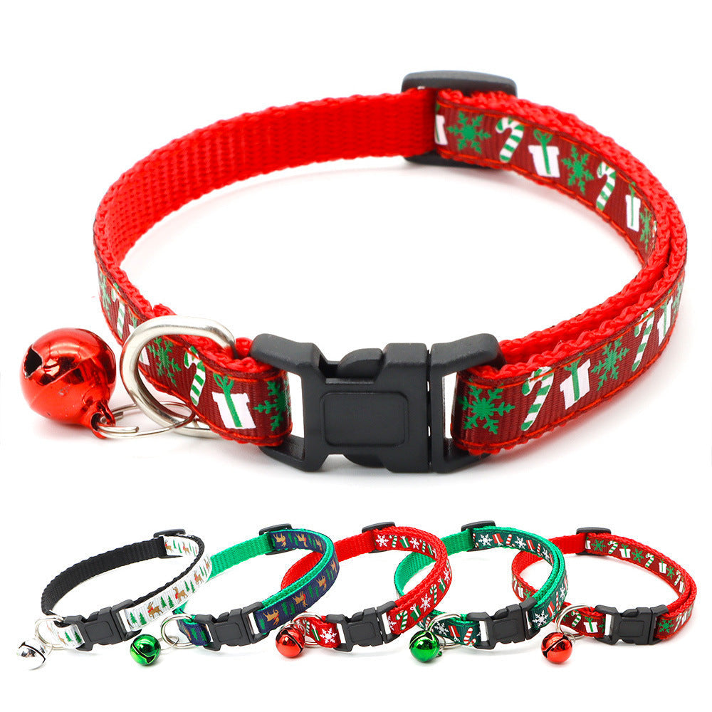 KFX-8626749 Christmas Bell Dog Collar Decoration in Light Green, Green, White, and Red Variants