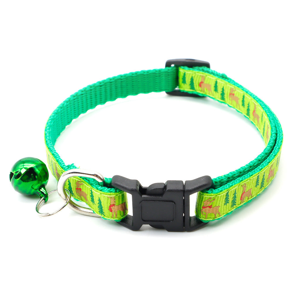 KFX-8626749 Christmas Bell Dog Collar Decoration in Light Green, Green, White, and Red Variants