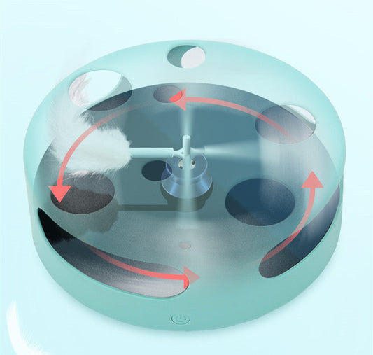 KFX-8629565 Electric Cat Labyrinth Turntable Toy – Interactive Playing Device with ABS Material - 18.5cm Diameter