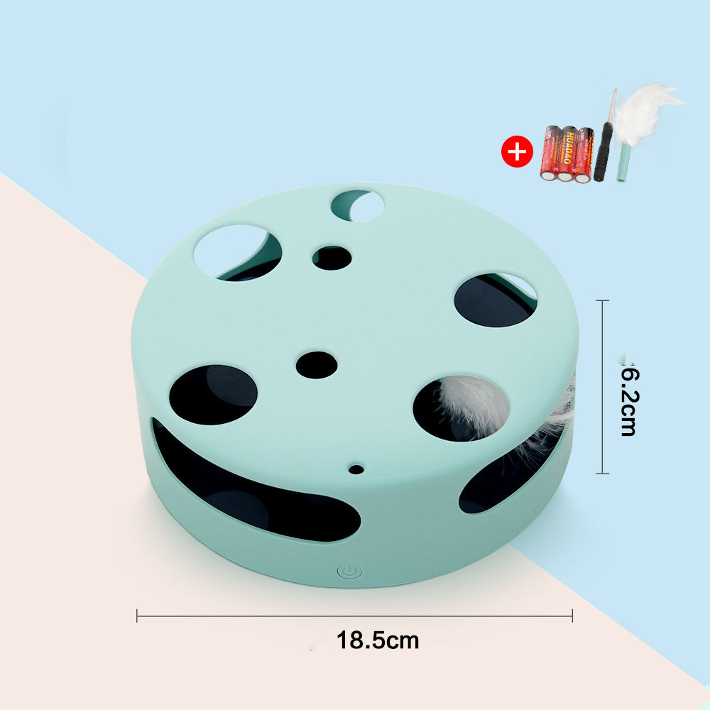KFX-8629565 Electric Cat Labyrinth Turntable Toy – Interactive Playing Device with ABS Material - 18.5cm Diameter