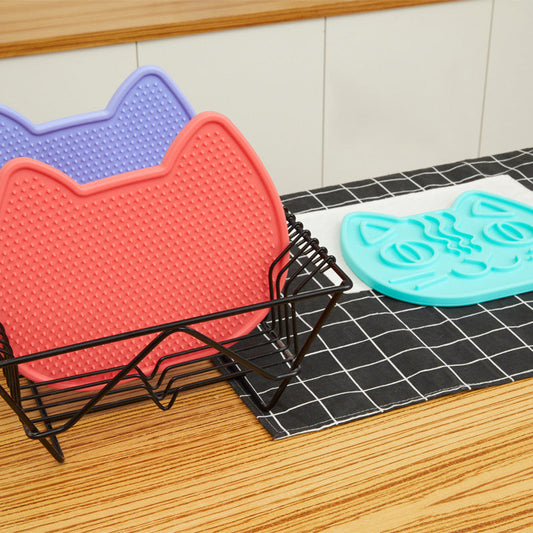 KFX-8630717 Dog Licking Mat with 3D Texture for Slower Eating and Dental Health, Non-Skidding Silicone Feeding Bowl