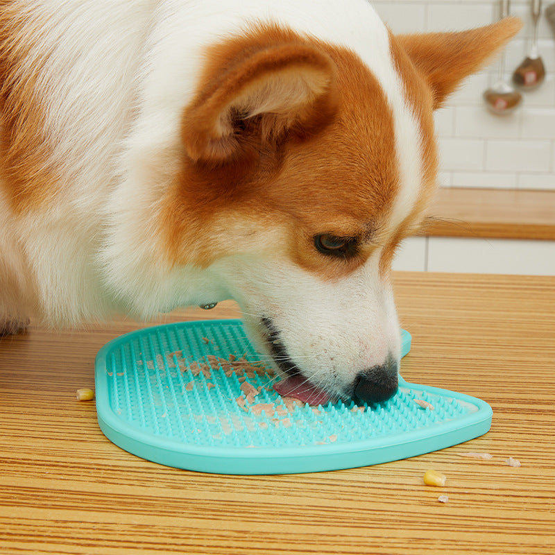 KFX-8630717 Dog Licking Mat with 3D Texture for Slower Eating and Dental Health, Non-Skidding Silicone Feeding Bowl