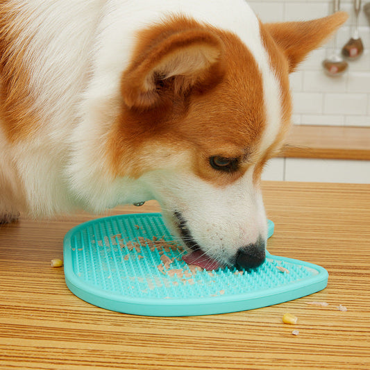 KFX-8630717 Dog Licking Mat with 3D Texture for Slower Eating and Dental Health, Non-Skidding Silicone Feeding Bowl