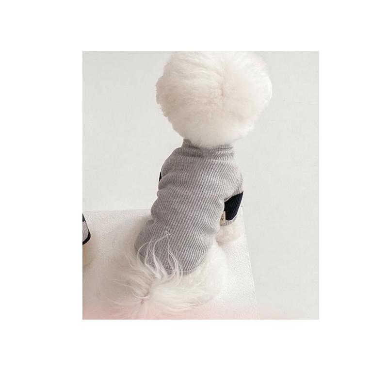 KFX-8632509 Stylish Contrast Vertical Pet Clothing in Brown, Black, Beige, and Grey - Multiple Sizes Available