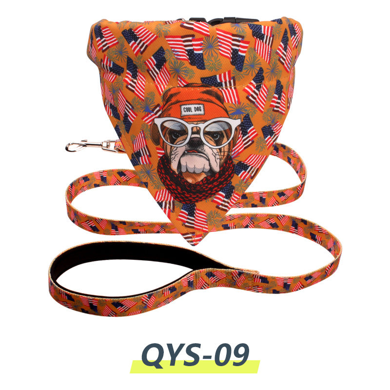KFX-8633789 Adjustable Anti-Escape Saliva Towel Traction Rope for Pets - Available in Various Sizes and Colors