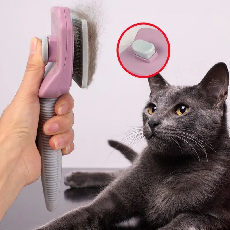 KFX-8636093 Automatic Pet Hair Remover Dog and Cat Grooming Brush with Self-Cleaning Massage Feature for Large Dogs