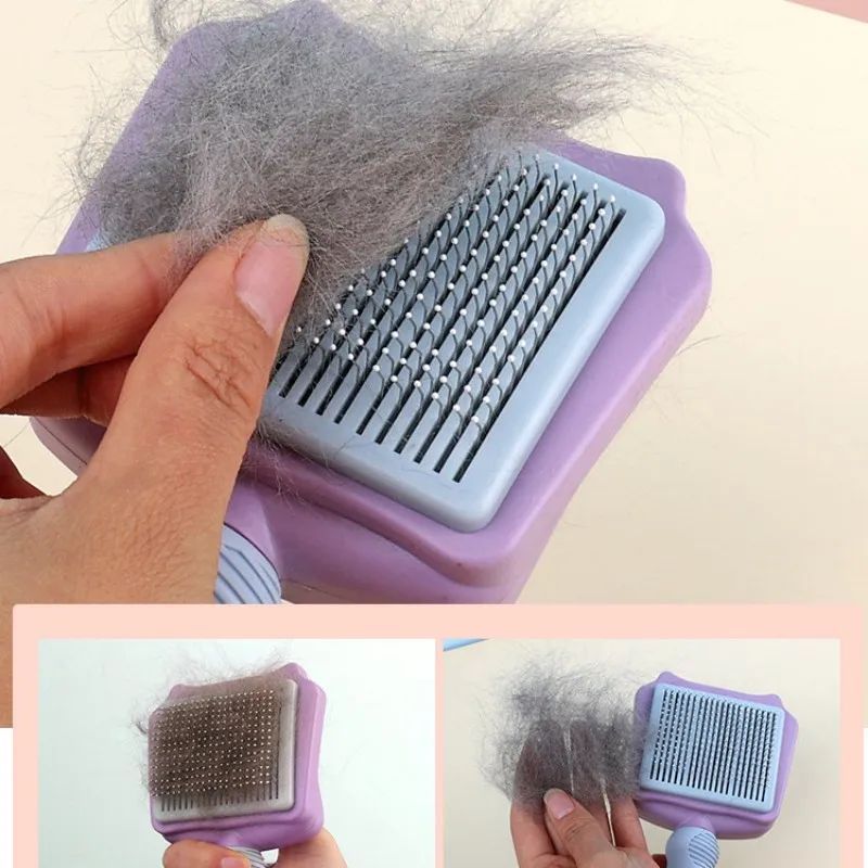 KFX-8636093 Automatic Pet Hair Remover Dog and Cat Grooming Brush with Self-Cleaning Massage Feature for Large Dogs