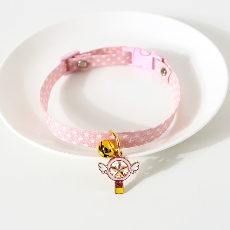 KFX-8642237 Avocado-Themed Safety Necklace for Pets - Adjustable Cotton Polyester Collar with Alloy Pendant