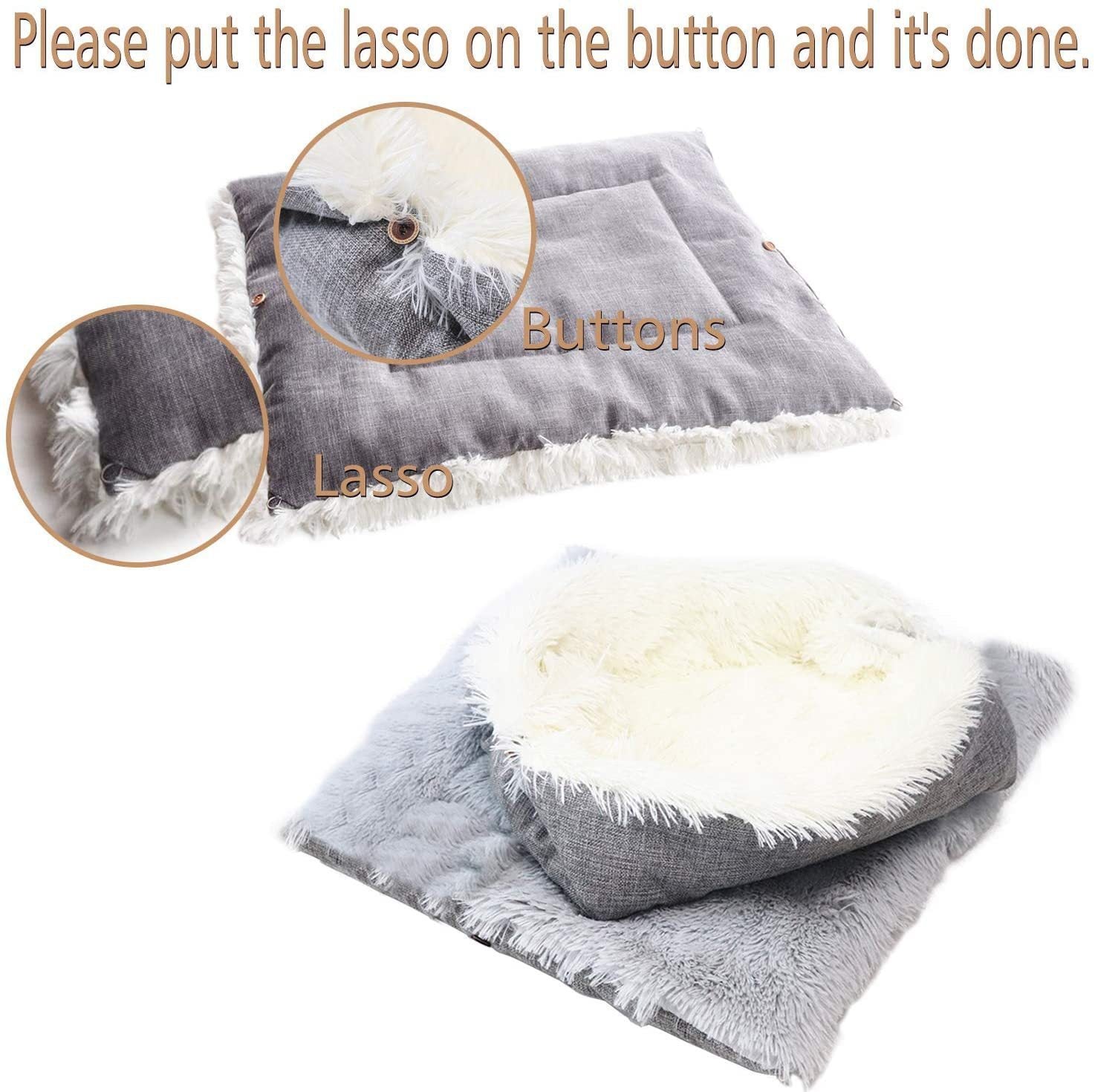 KFX-8643517 Self-Heating Plush Pet Blanket - Double Layer Washable Sleeping Pad for Dogs & Cats