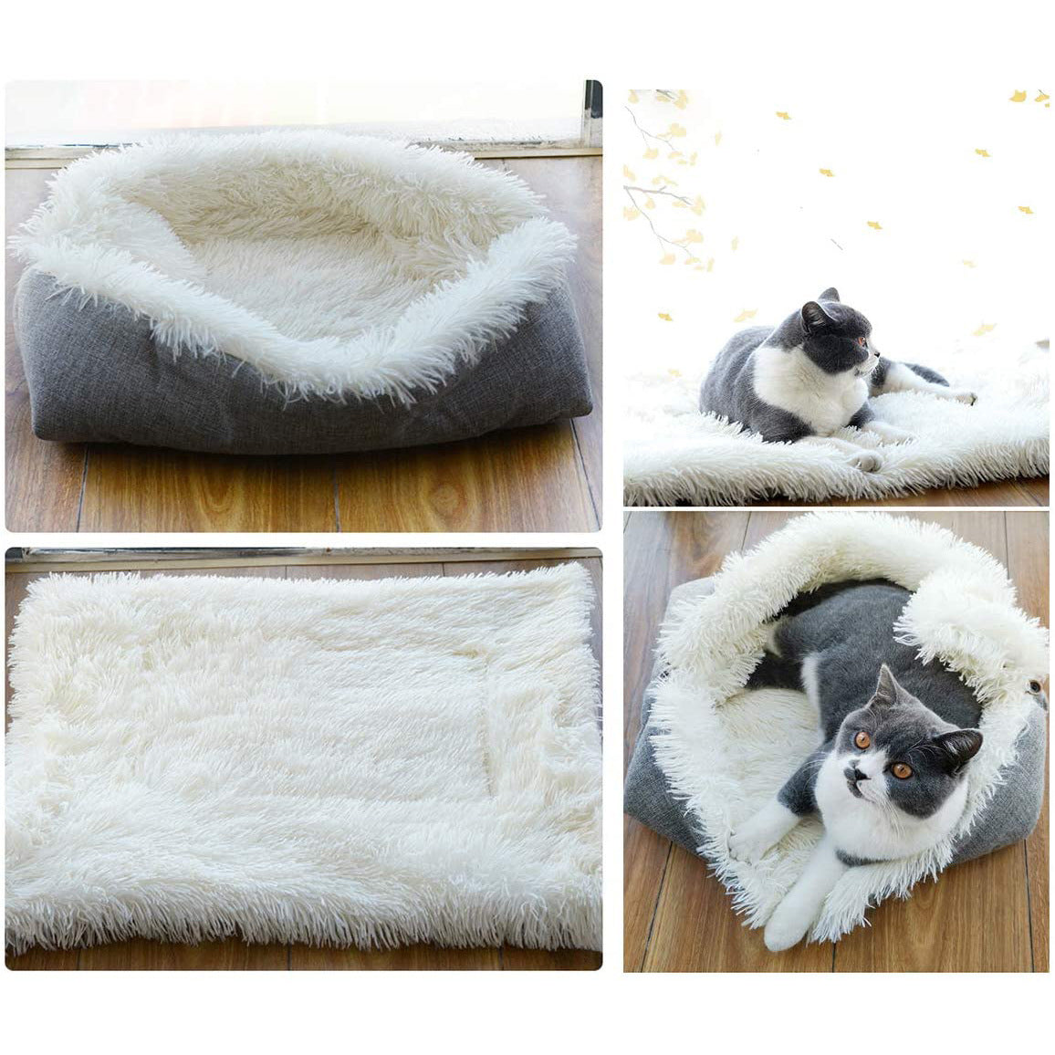 KFX-8643517 Self-Heating Plush Pet Blanket - Double Layer Washable Sleeping Pad for Dogs & Cats