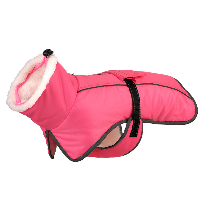 KFX-8644669 Warm Cotton Puppy Clothes for Large Dogs - Available in Red, Pink, Navy Blue, Army Green, and Purple, Sizes S to 3XL