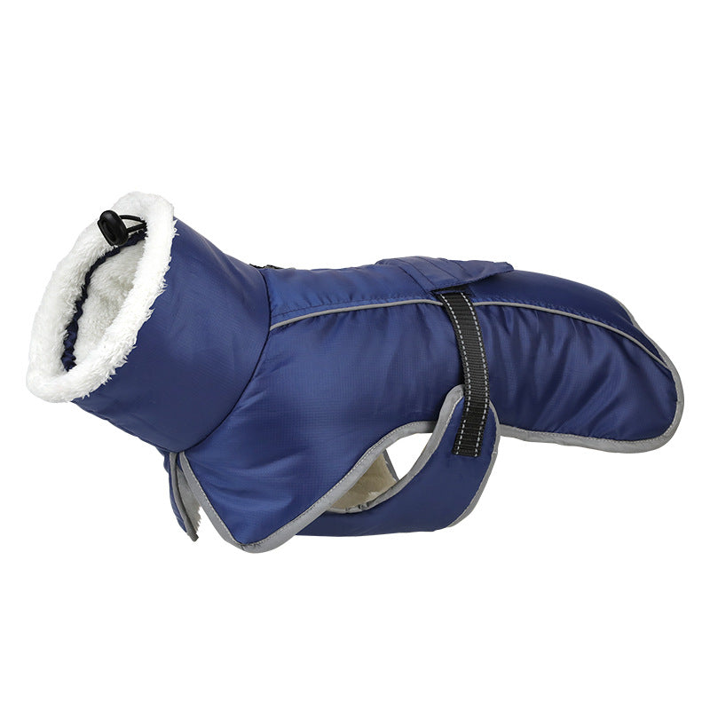 KFX-8644669 Warm Cotton Puppy Clothes for Large Dogs - Available in Red, Pink, Navy Blue, Army Green, and Purple, Sizes S to 3XL