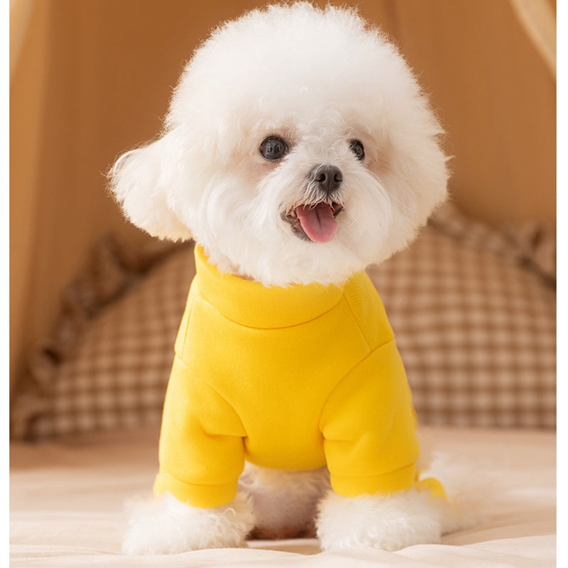 KFX-8644797 Cozy Fleece Hoodie Jumpsuit for Small & Medium Dogs - Autumn/Winter Pet Apparel