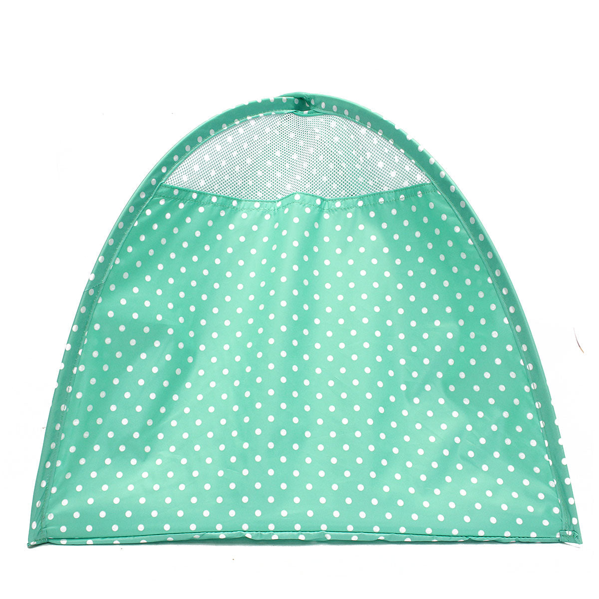 KFX-8645053 Collapsible Pet Tent in Green, Yellow, and Pink Dots - Portable and Lightweight Polyester Design (43x43x41CM)