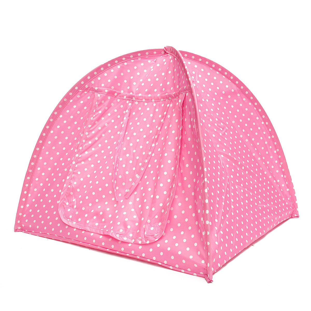 KFX-8645053 Collapsible Pet Tent in Green, Yellow, and Pink Dots - Portable and Lightweight Polyester Design (43x43x41CM)