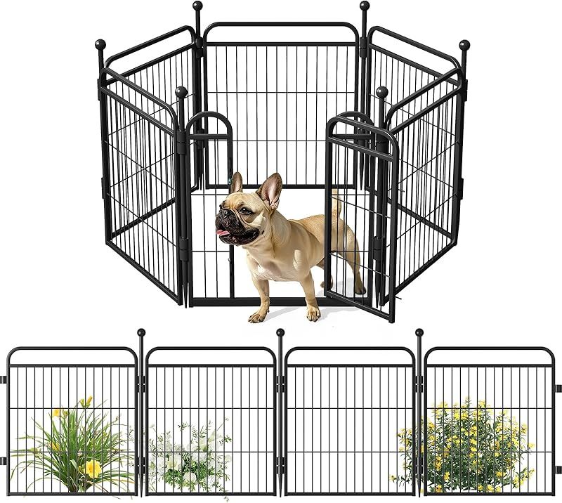 KFX-8647613 Foldable Indoor & Outdoor Dog Playpen with Gravity Lock for Small & Medium Pets