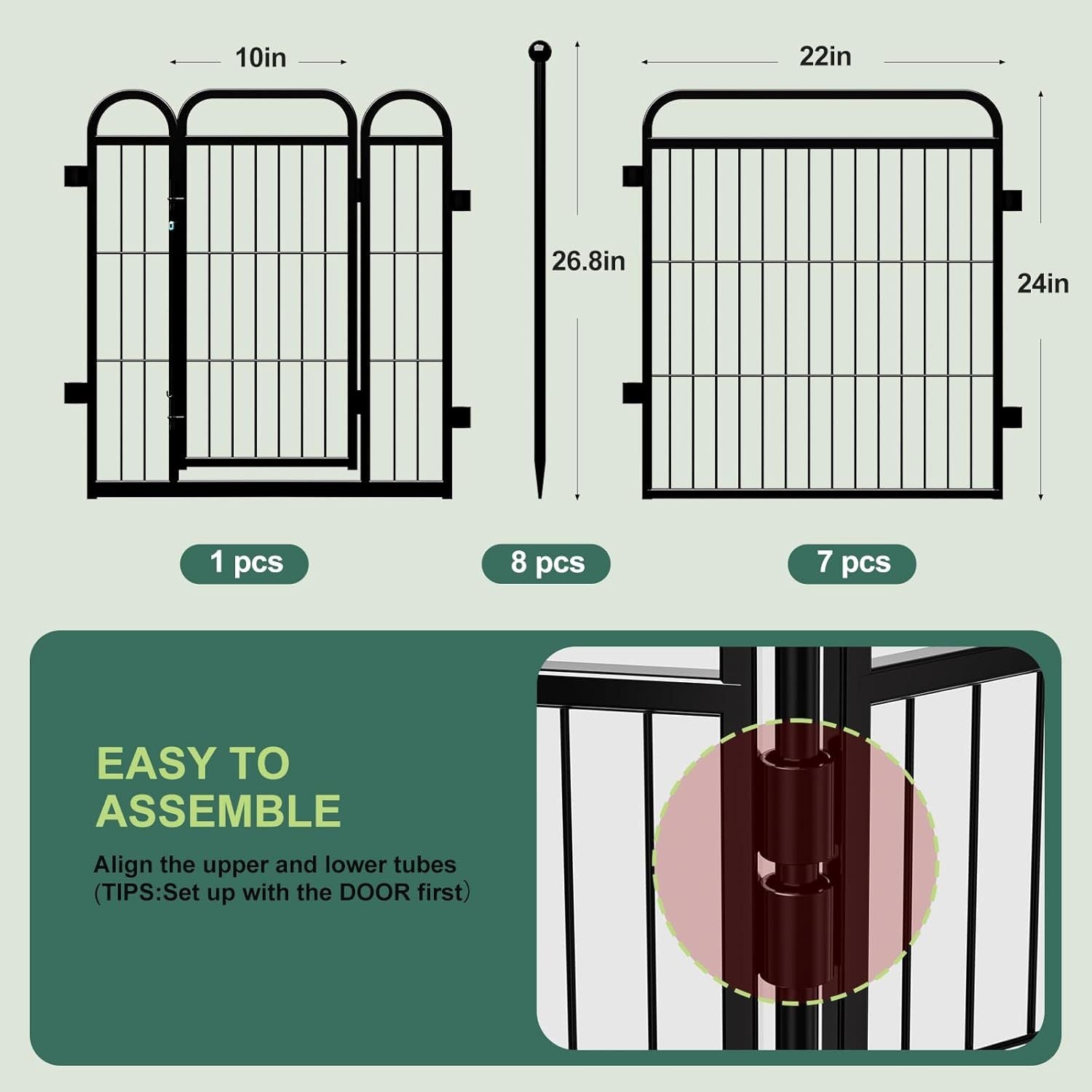 KFX-8647613 Foldable Indoor & Outdoor Dog Playpen with Gravity Lock for Small & Medium Pets