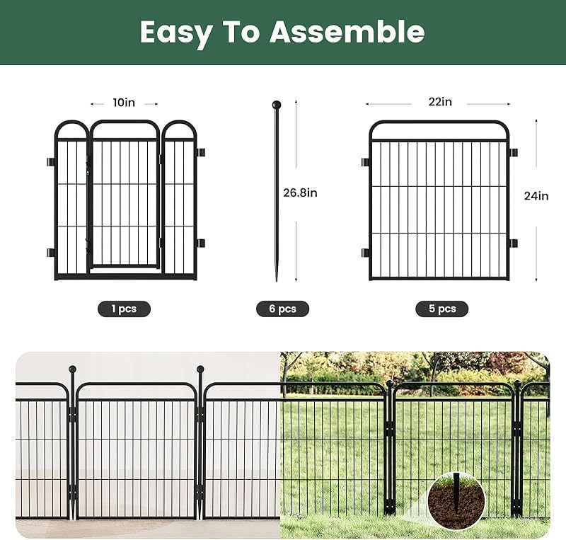 KFX-8647613 Foldable Indoor & Outdoor Dog Playpen with Gravity Lock for Small & Medium Pets