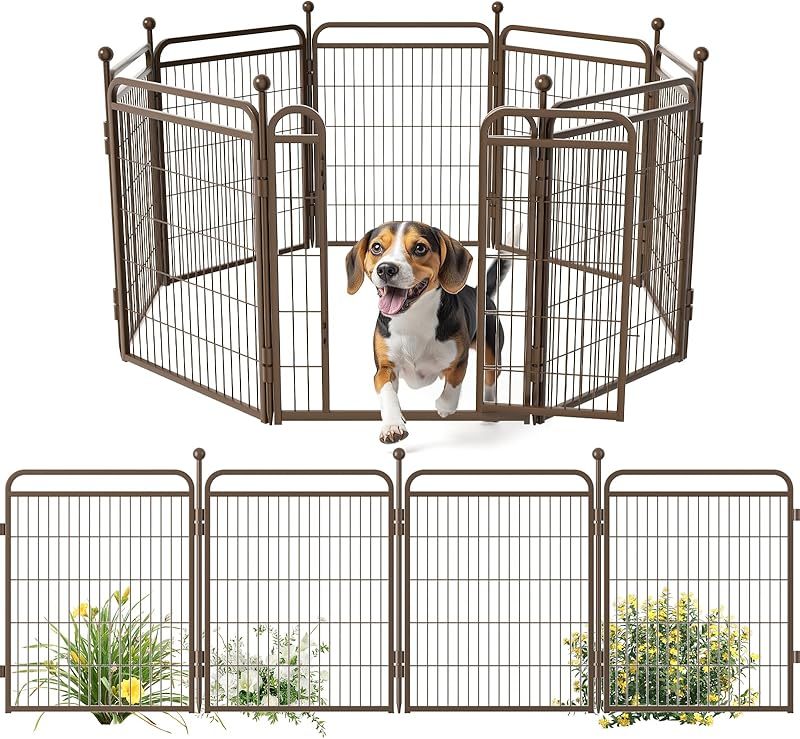 KFX-8647613 Foldable Indoor & Outdoor Dog Playpen with Gravity Lock for Small & Medium Pets