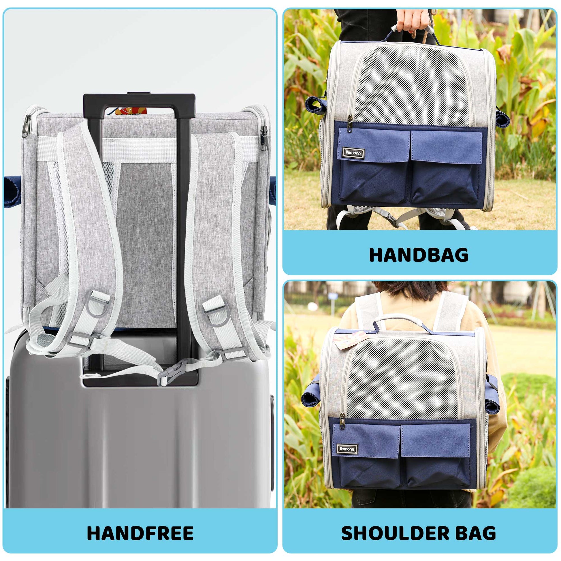 KFX-8647869 Stylish Foldable Soft Pet Carrier with Adjustable Ventilation for Dogs and Cats