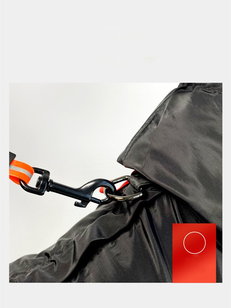 KFX-8647997 Waterproof Polyester Rain Gear for Small and Medium Dogs – Four-Legged Design in Black and Champagne