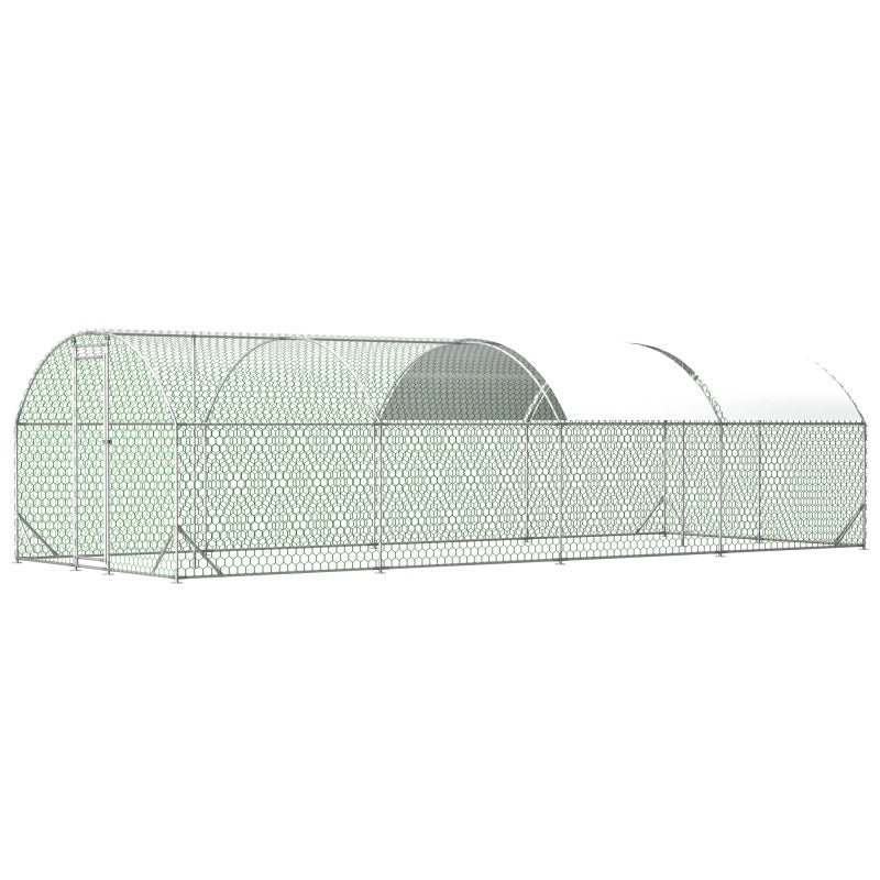 KFX-8649661 Large Walk-in Chicken Coop with Waterproof Cover - Outdoor Poultry Cage and Run for Chickens, Rabbits, and Ducks, Easy Assembly