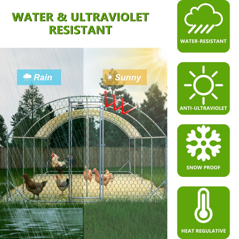 KFX-8649661 Large Walk-in Chicken Coop with Waterproof Cover - Outdoor Poultry Cage and Run for Chickens, Rabbits, and Ducks, Easy Assembly