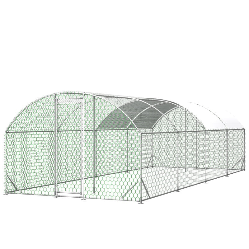KFX-8649661 Large Walk-in Chicken Coop with Waterproof Cover - Outdoor Poultry Cage and Run for Chickens, Rabbits, and Ducks, Easy Assembly