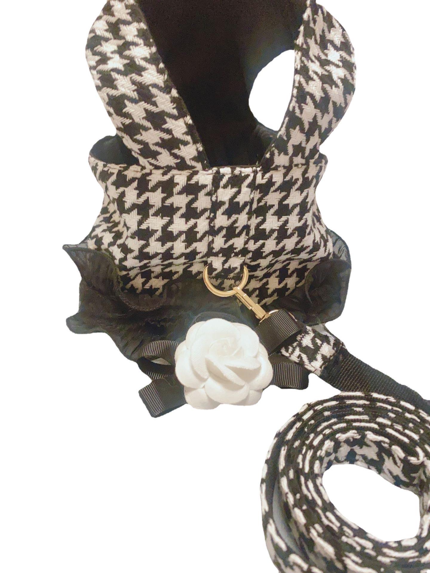 KFX-8651581 Pet Bird Traction Suit with Grid Pattern - Multi-Size Polyester Check Vest