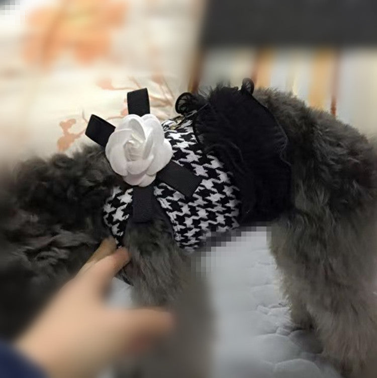 KFX-8651581 Pet Bird Traction Suit with Grid Pattern - Multi-Size Polyester Check Vest
