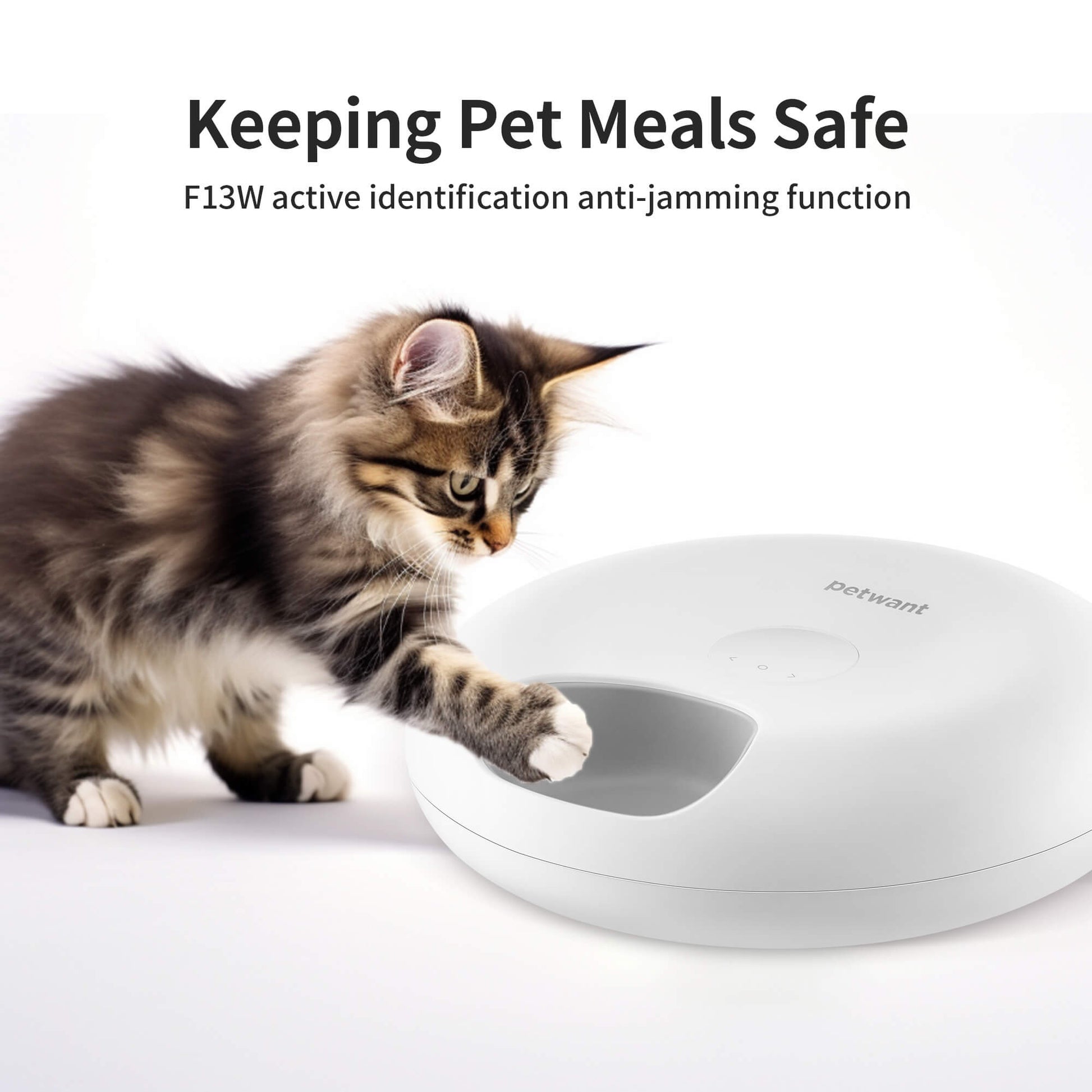 KFX-8653245 Automatic Cat Food Dispenser with WiFi App Control - Holds 6 Meals, Dual Ice Packs, Rechargeable Battery, Easy Clean Design