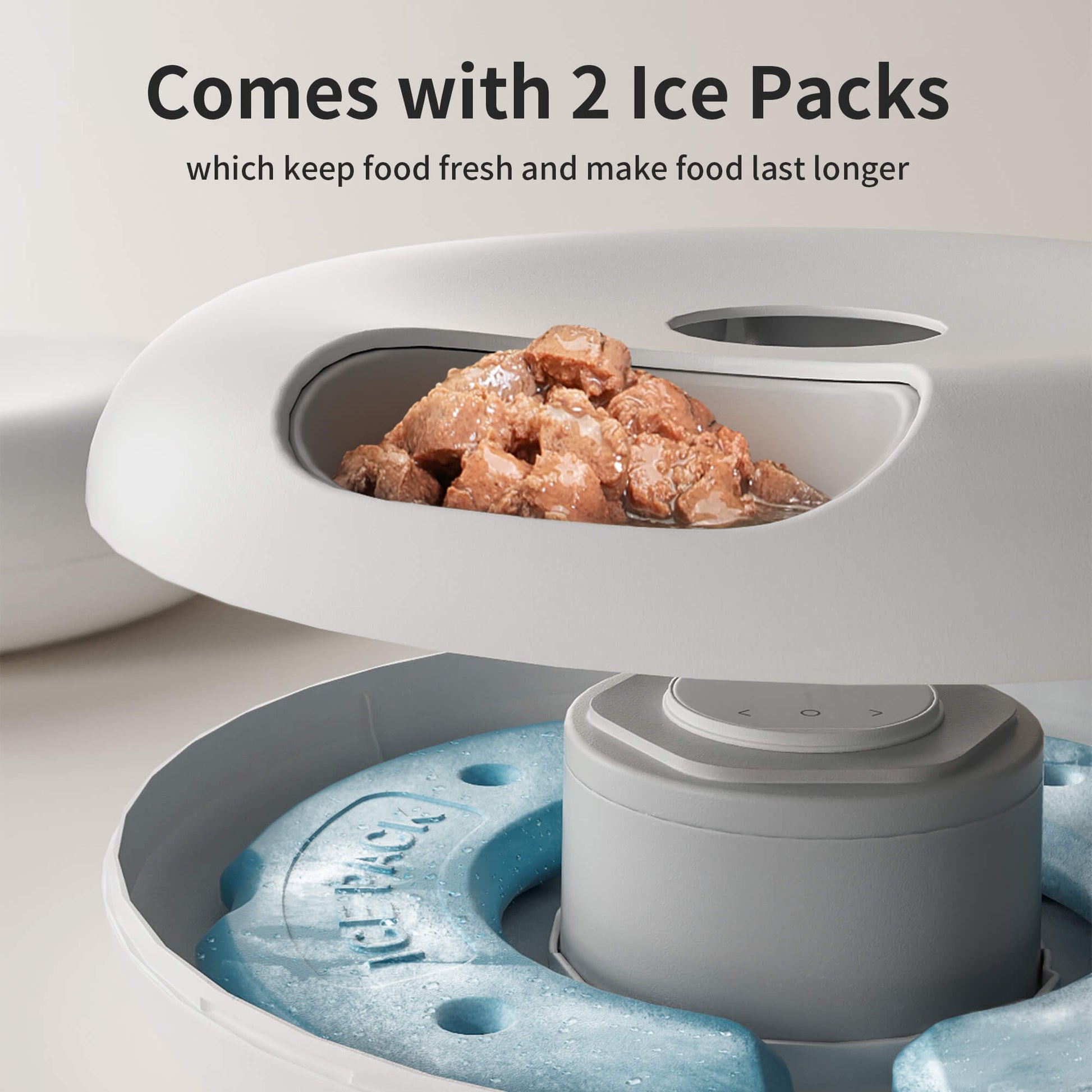KFX-8653245 Automatic Cat Food Dispenser with WiFi App Control - Holds 6 Meals, Dual Ice Packs, Rechargeable Battery, Easy Clean Design