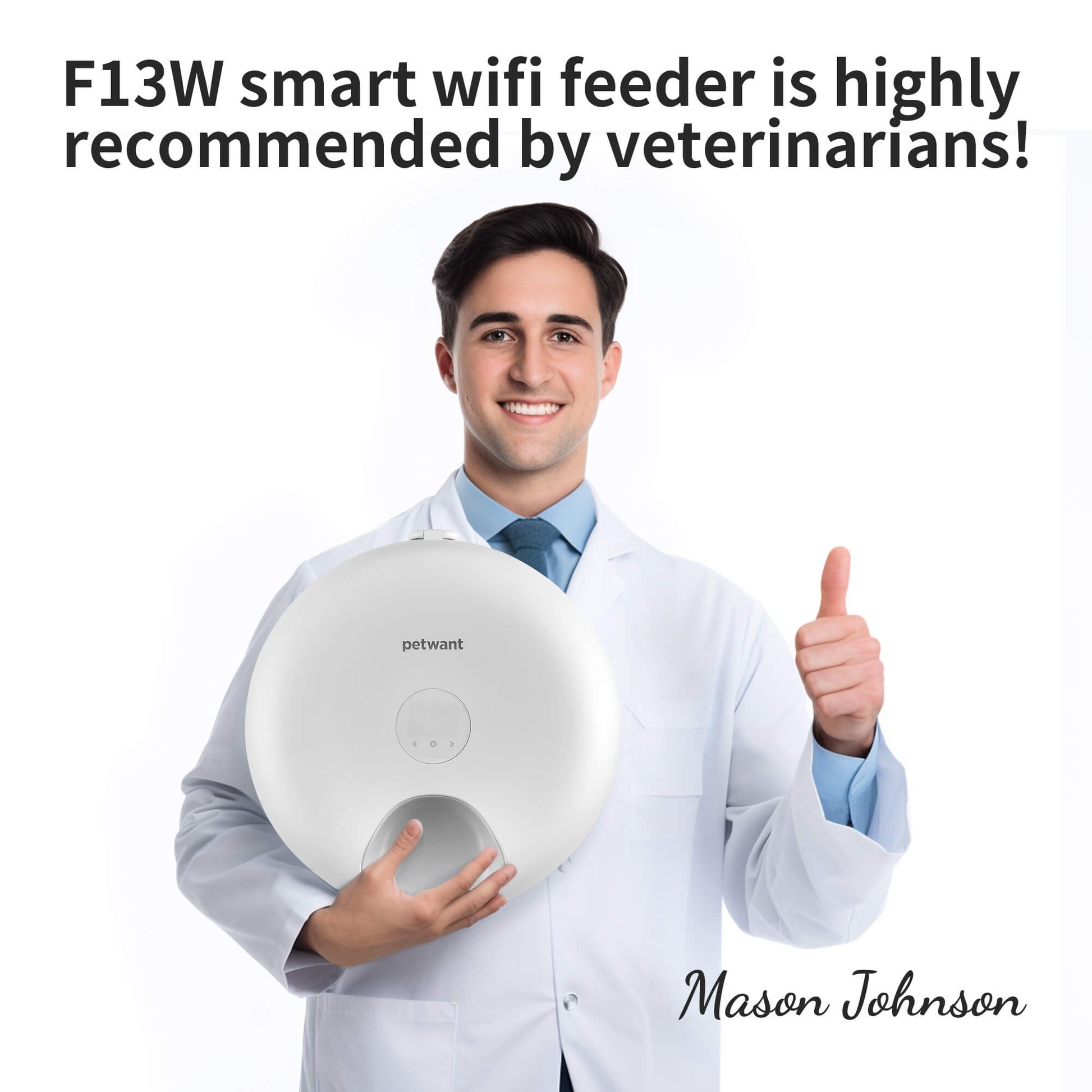 KFX-8653245 Automatic Cat Food Dispenser with WiFi App Control - Holds 6 Meals, Dual Ice Packs, Rechargeable Battery, Easy Clean Design