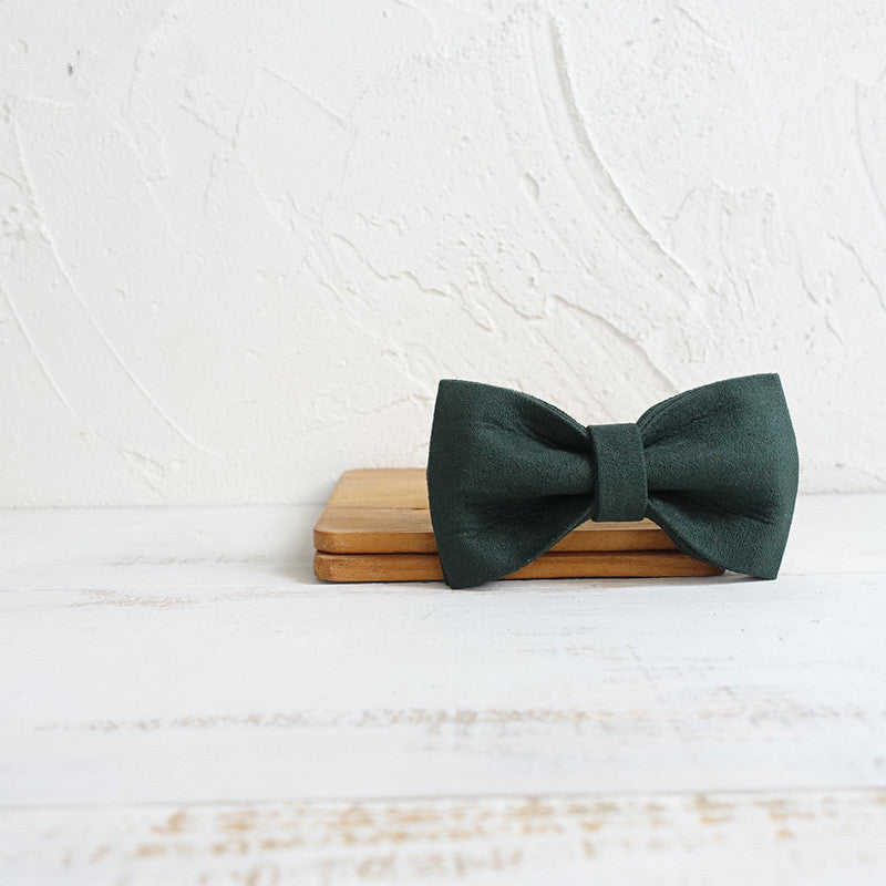 KFX-8653757 Dark Green Velvet Bow Knot Pet Collar for Dogs and Cats