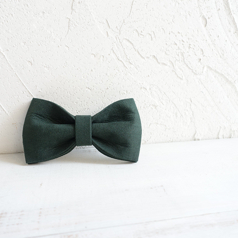 KFX-8653757 Dark Green Velvet Bow Knot Pet Collar for Dogs and Cats