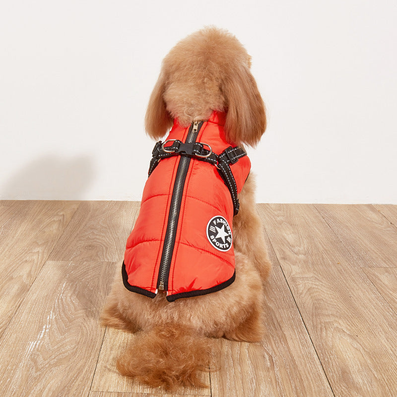 KFX-8656189 Warm Thickened Cotton-Padded Fleece-Lined Dog Clothing with Reflective Details