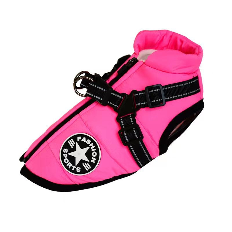 KFX-8656189 Warm Thickened Cotton-Padded Fleece-Lined Dog Clothing with Reflective Details