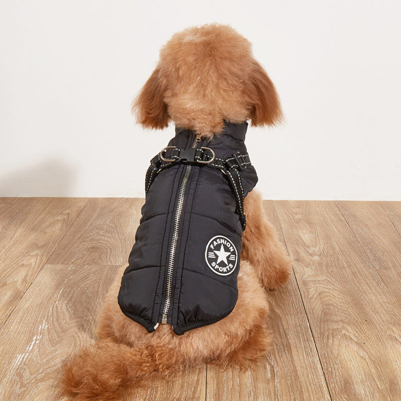 KFX-8656189 Warm Thickened Cotton-Padded Fleece-Lined Dog Clothing with Reflective Details