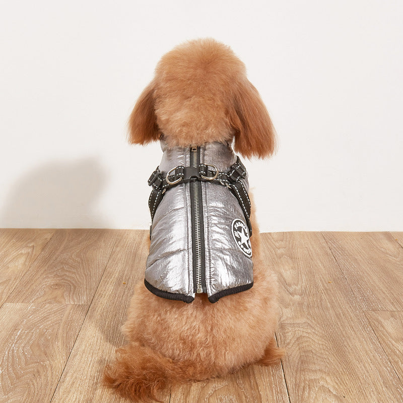 KFX-8656189 Warm Thickened Cotton-Padded Fleece-Lined Dog Clothing with Reflective Details