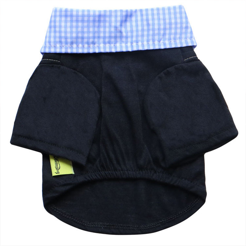 KFX-8658109 Plaid Dog Suit with Pointed Collar - Polyester Fiber, Various Sizes