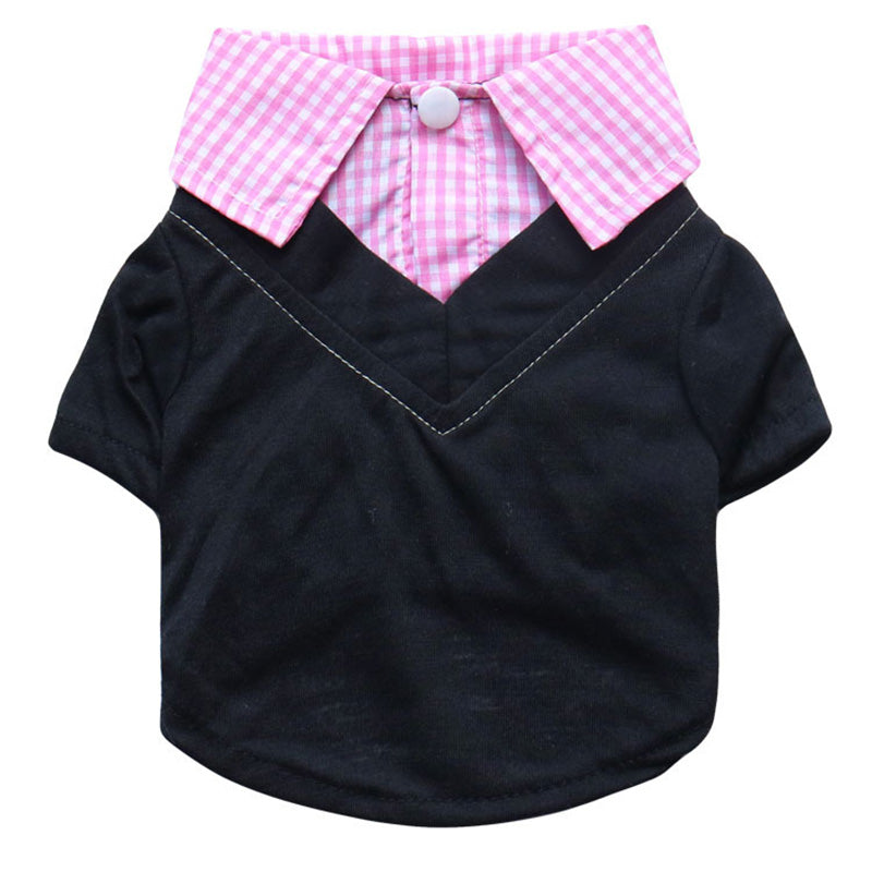 KFX-8658109 Plaid Dog Suit with Pointed Collar - Polyester Fiber, Various Sizes