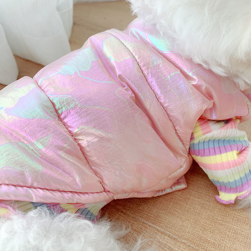 KFX-8659901 Bright Pink & White Waterproof Vest for Pets - XS to XL Sizes